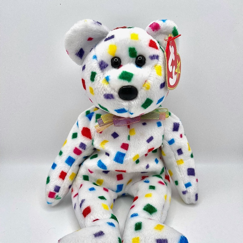 TY "Ty 2k" Bear Beanie Baby, New Years Eve Bear